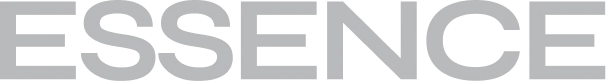 Essence logo wordmark in bold uppercase letters on a dark background